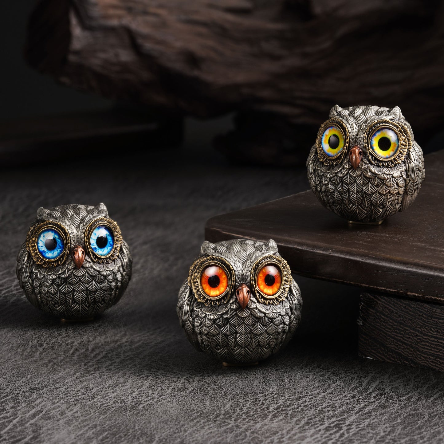 Orion™ | Escultura de Búho en Bronce con Ojos Místicos