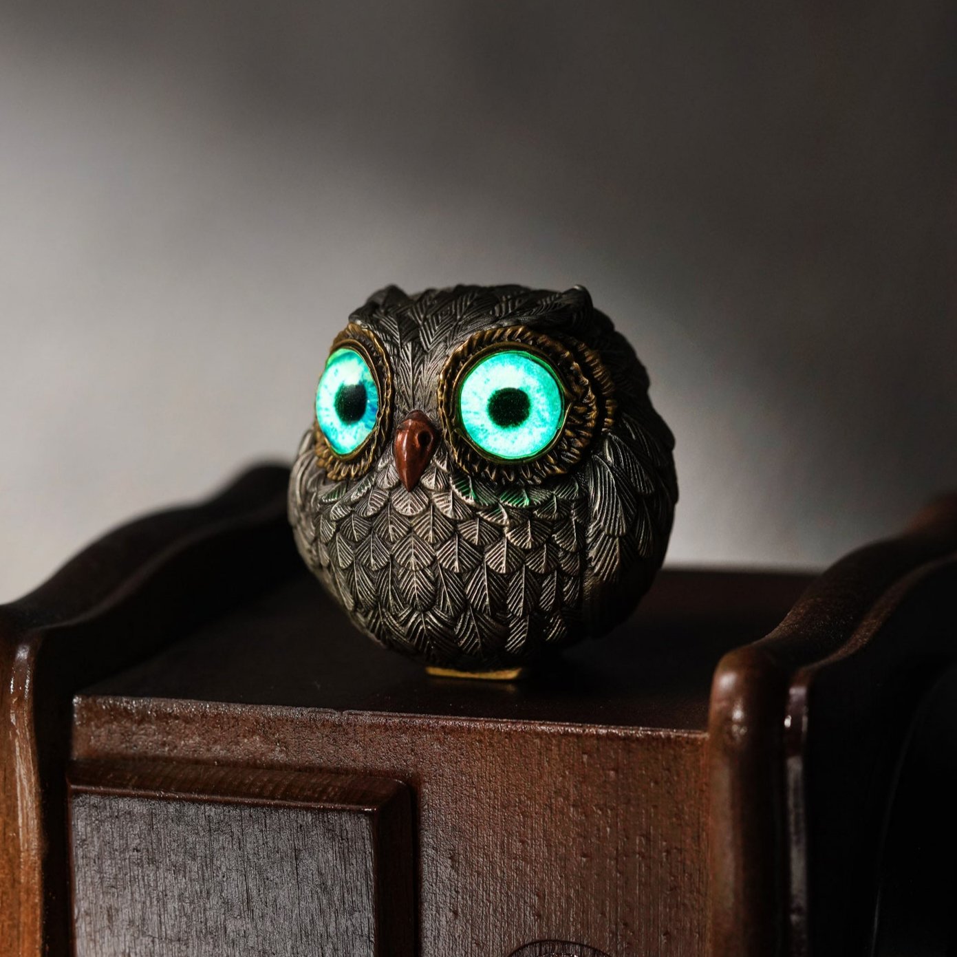 Orion™ | Escultura de Búho en Bronce con Ojos Místicos