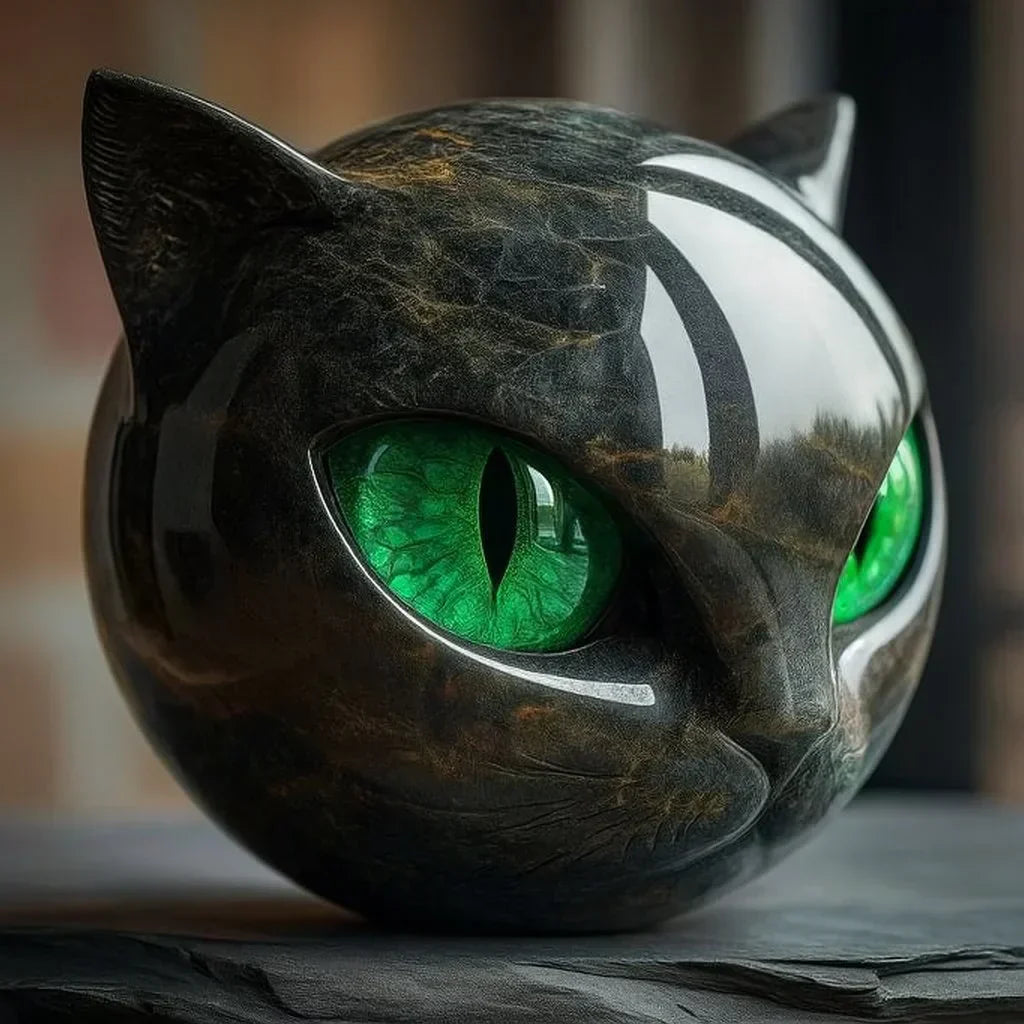 Noa™ | Escultura Felina Mística en Mármol-Estilo