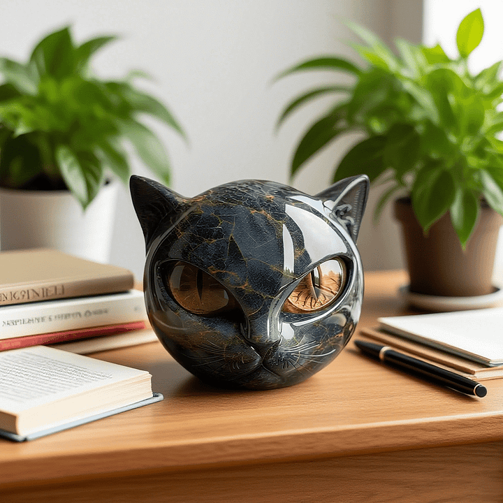 Noa™ | Escultura Felina Mística en Mármol-Estilo