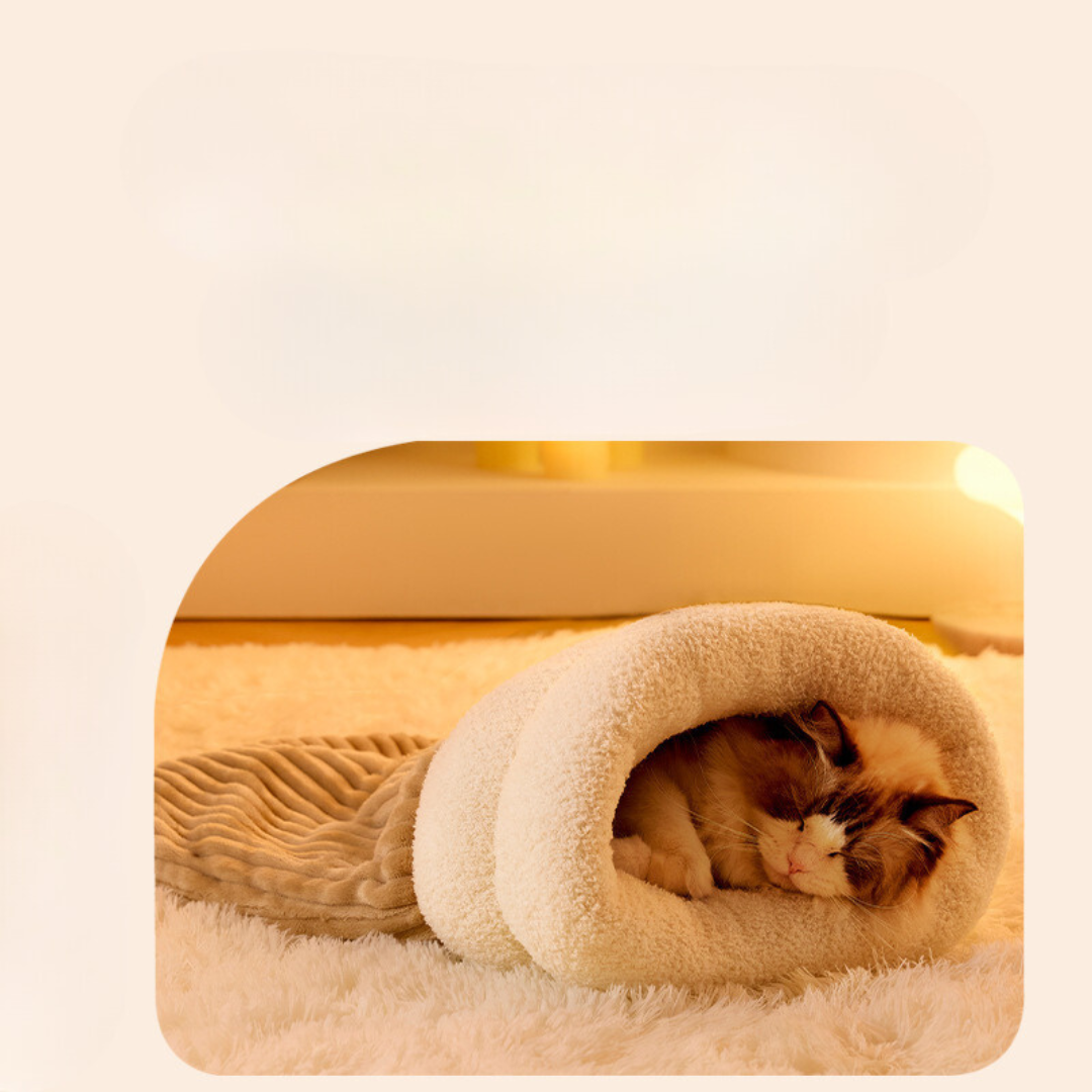 CuevaSuave™ | Saco de Descanso Aterciopelado para Gatos