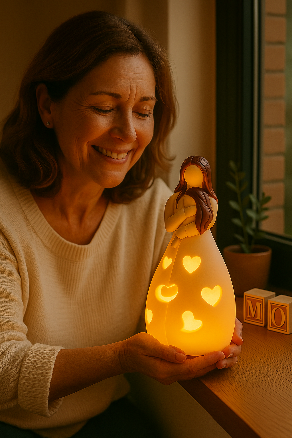 Lucía™ | Lámpara “Corazón de Mamá” – Luz que abraza