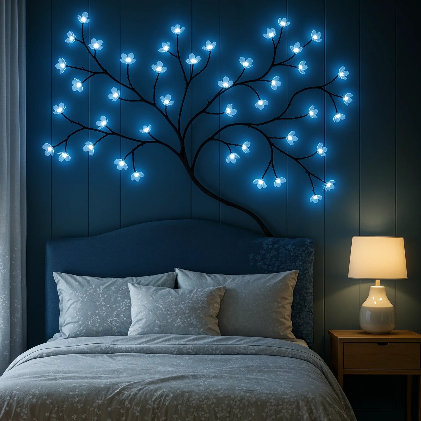 LuzHielo™ | Guirnalda de Flores LED Azul Encantada