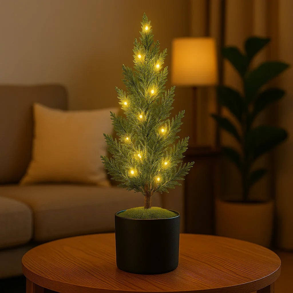 VerdeLuz™ | Árbol Navideño Compacto con Luz Cálida