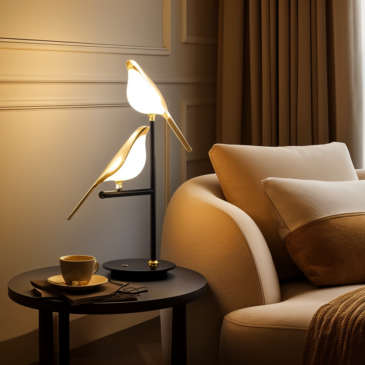 AveLuz™ | Lámpara Escultural con Diseño de Aves y Luz Cálida