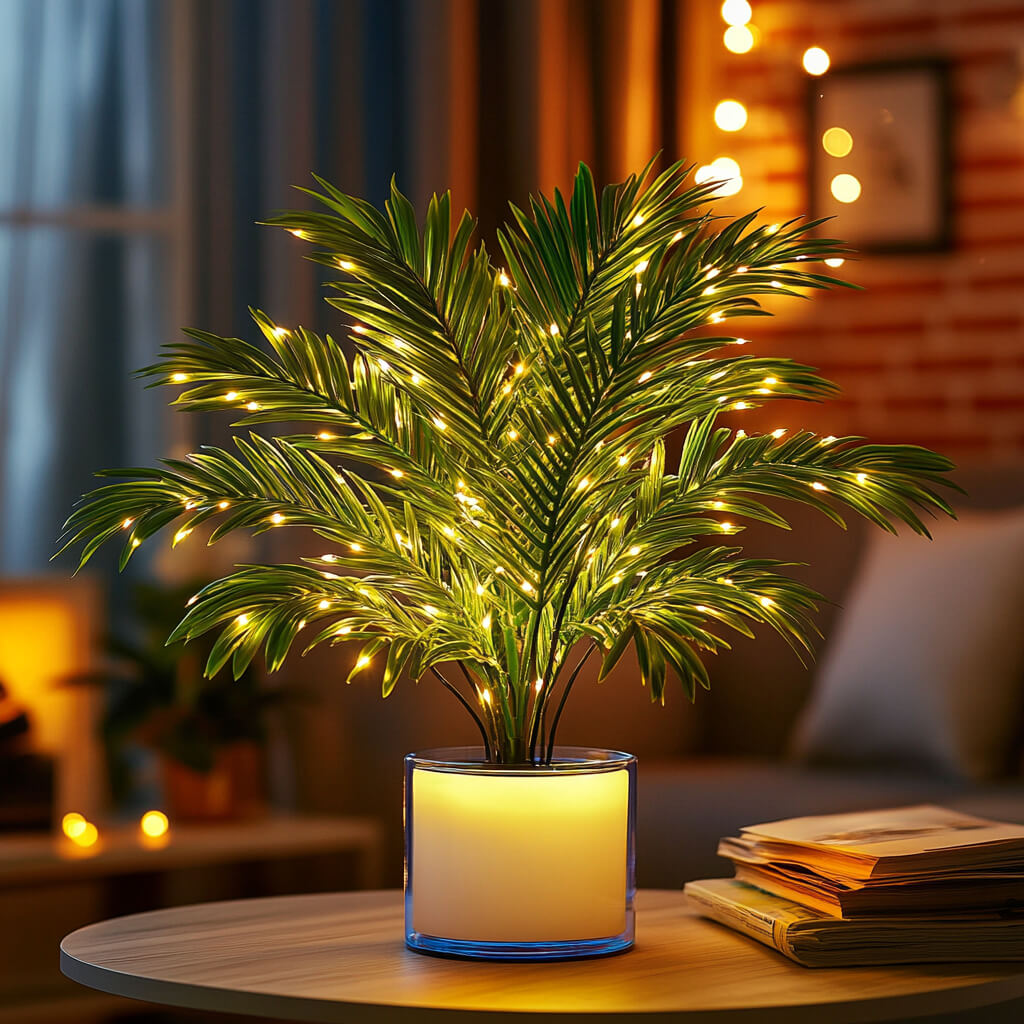 LuzPalma™ | Lámpara Decorativa Tropical con Luz Cálida