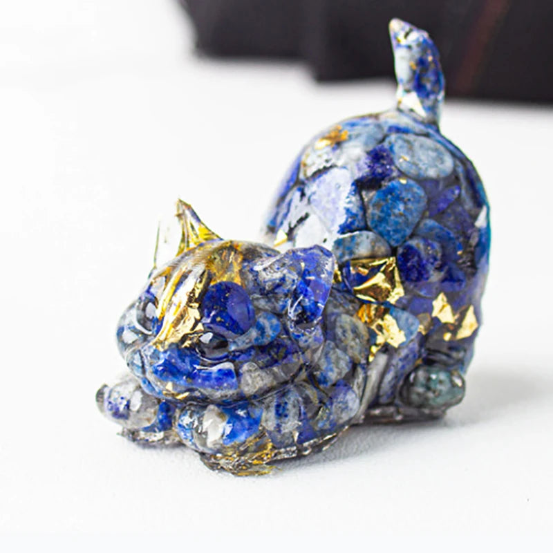 Estrella™ | Escultura de Gato en Cristal Multicolor