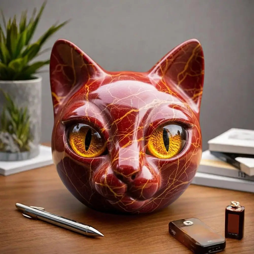 Aritz™ | Escultura Felina Mística en Estilo Mármol