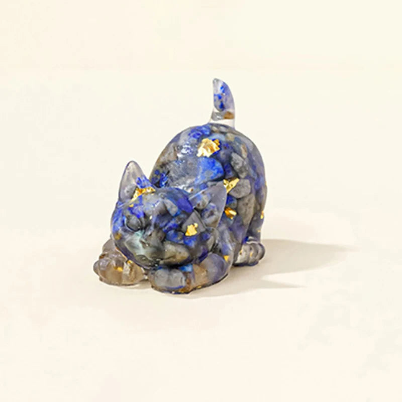 Estrella™ | Escultura de Gato en Cristal Multicolor