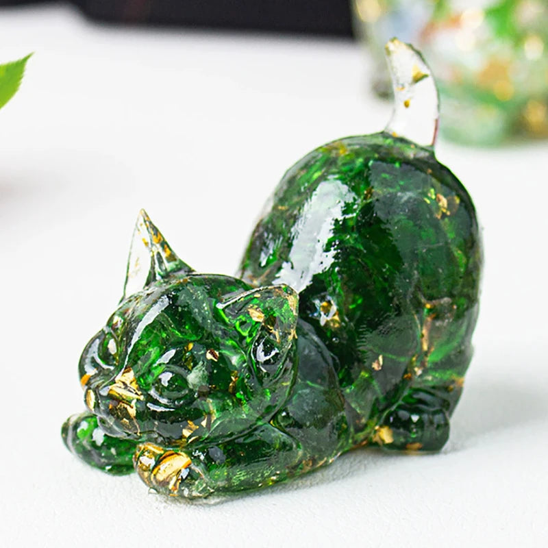 Estrella™ | Escultura de Gato en Cristal Multicolor