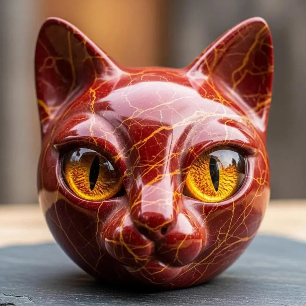 Aritz™ | Escultura Felina Mística en Estilo Mármol