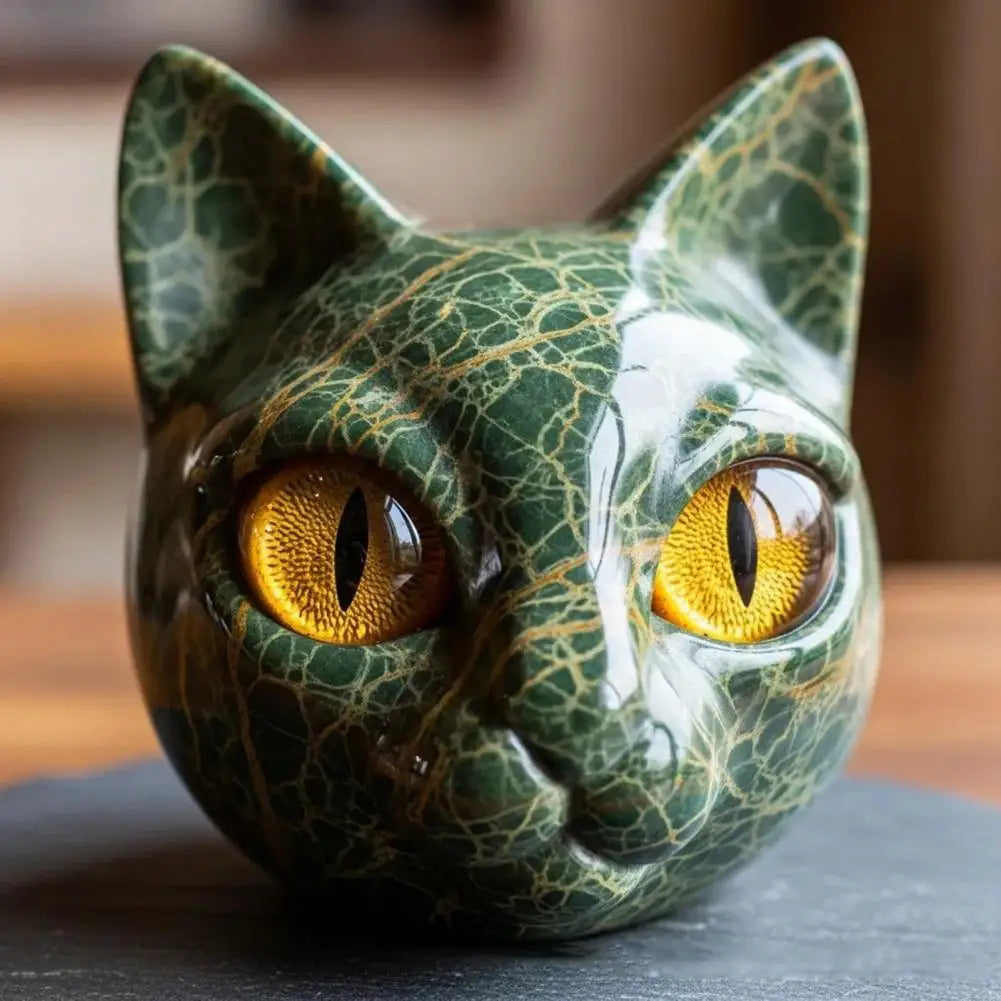 Aritz™ | Escultura Felina Mística en Estilo Mármol