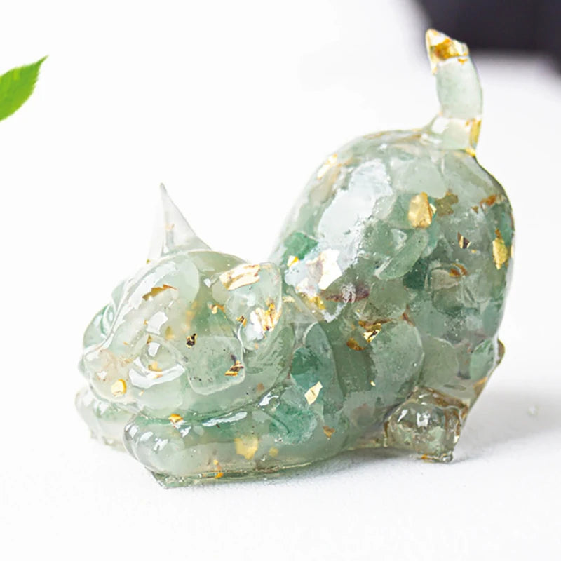 Estrella™ | Escultura de Gato en Cristal Multicolor