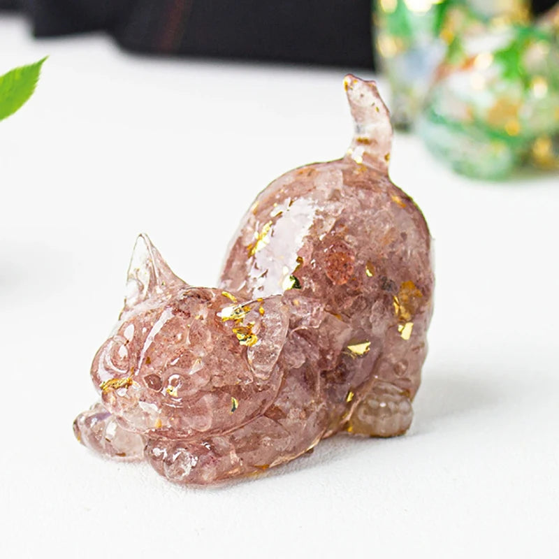 Estrella™ | Escultura de Gato en Cristal Multicolor