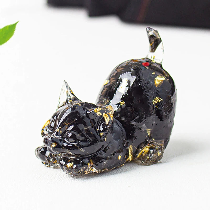 Estrella™ | Escultura de Gato en Cristal Multicolor