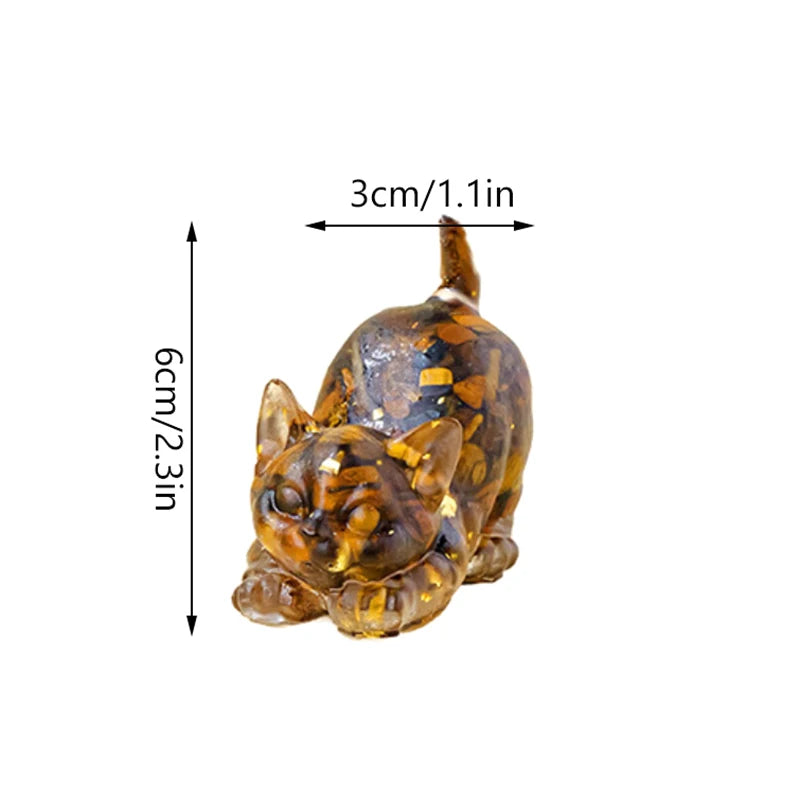 Estrella™ | Escultura de Gato en Cristal Multicolor