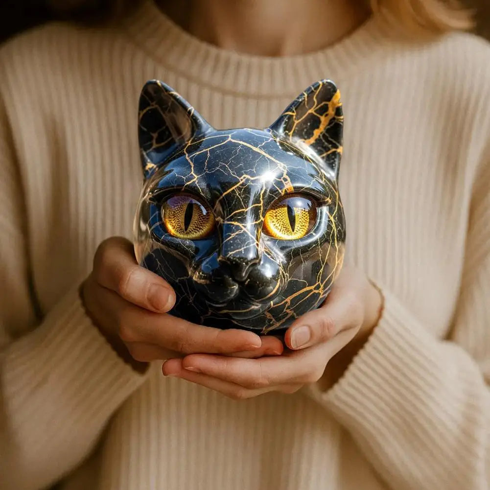Aritz™ | Escultura Felina Mística en Estilo Mármol