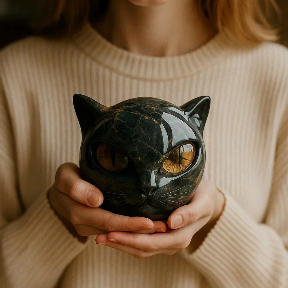 Noa™ | Escultura Felina Mística en Mármol-Estilo