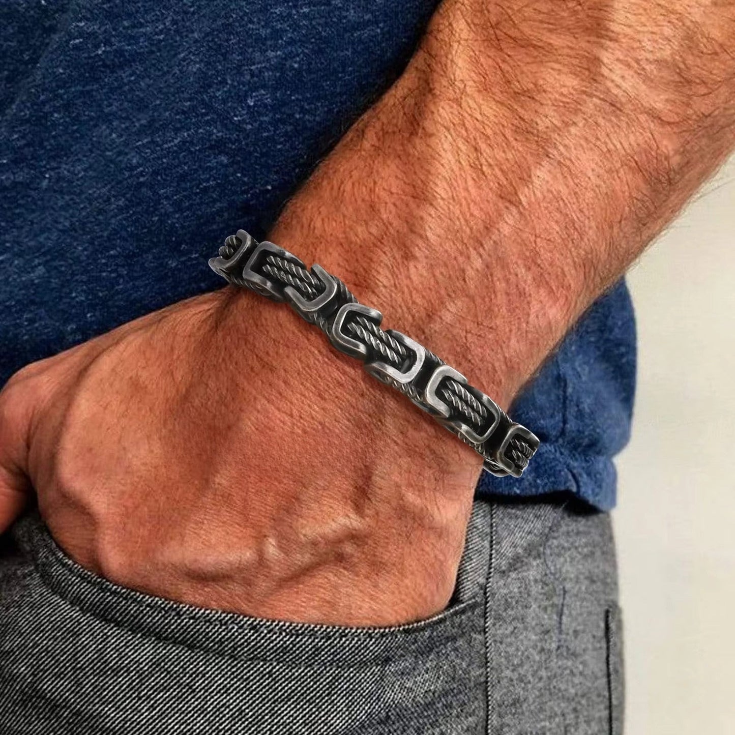 Noé™ | Bracelet tressé en acier poli
