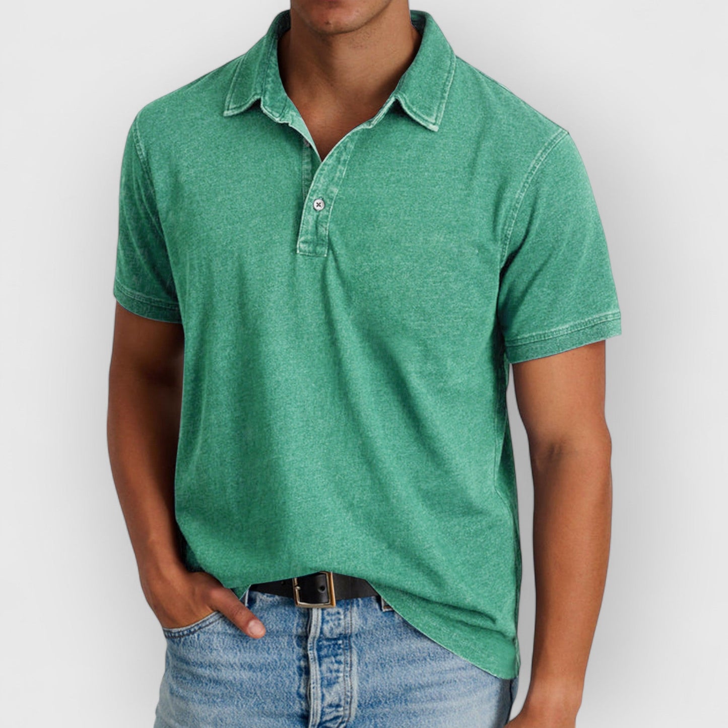Ismaël™ | Polo en coton lavé avec col classique