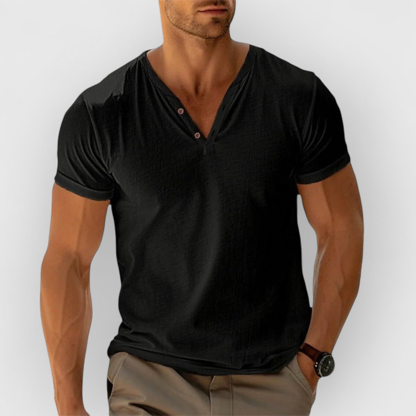 Émile™ | T-shirt en maille à boutons pour homme