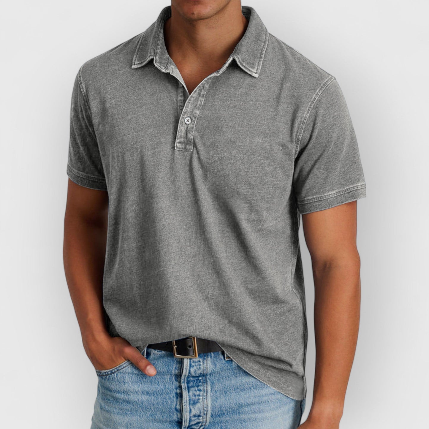 Ismaël™ | Polo en coton lavé avec col classique