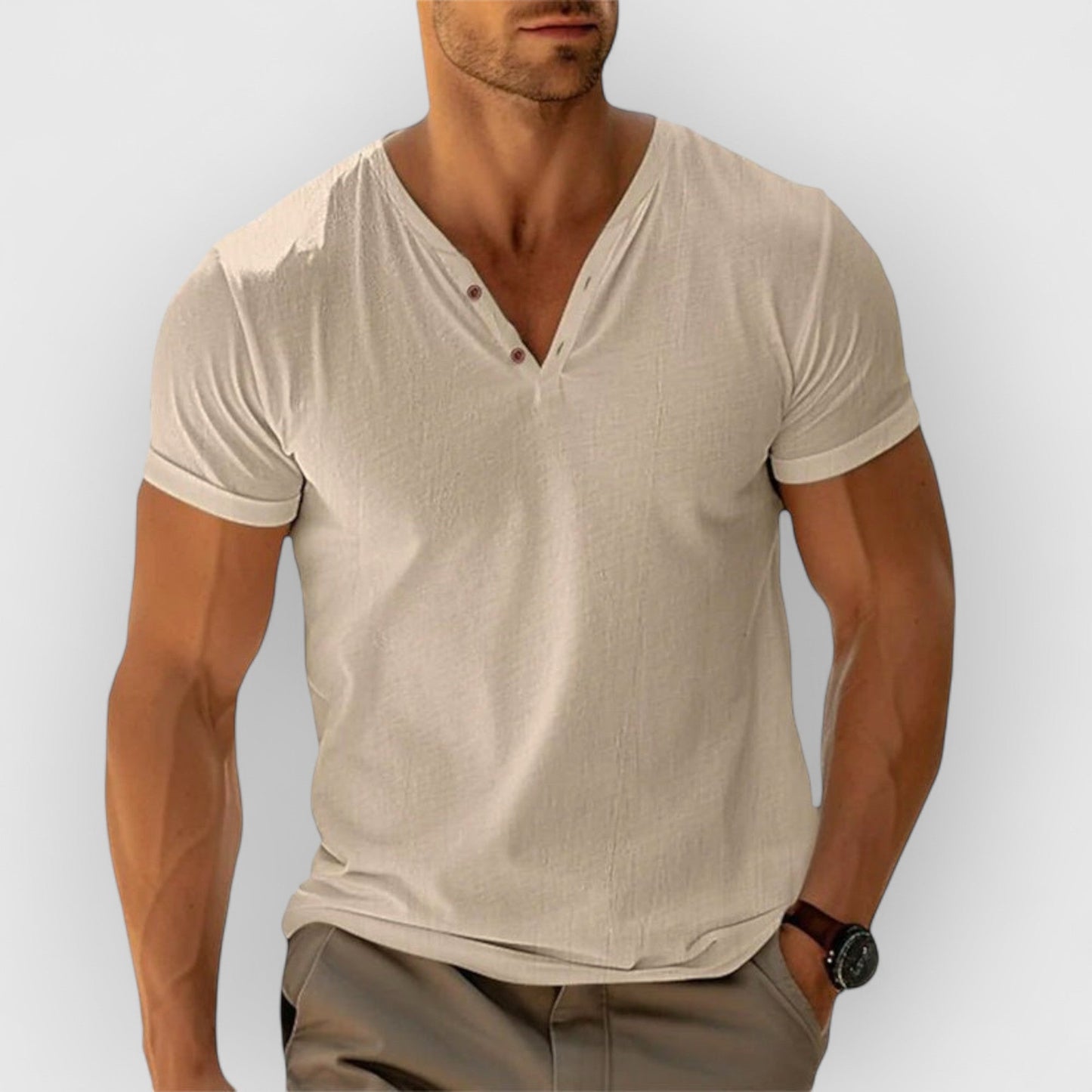 Émile™ | T-shirt en maille à boutons pour homme