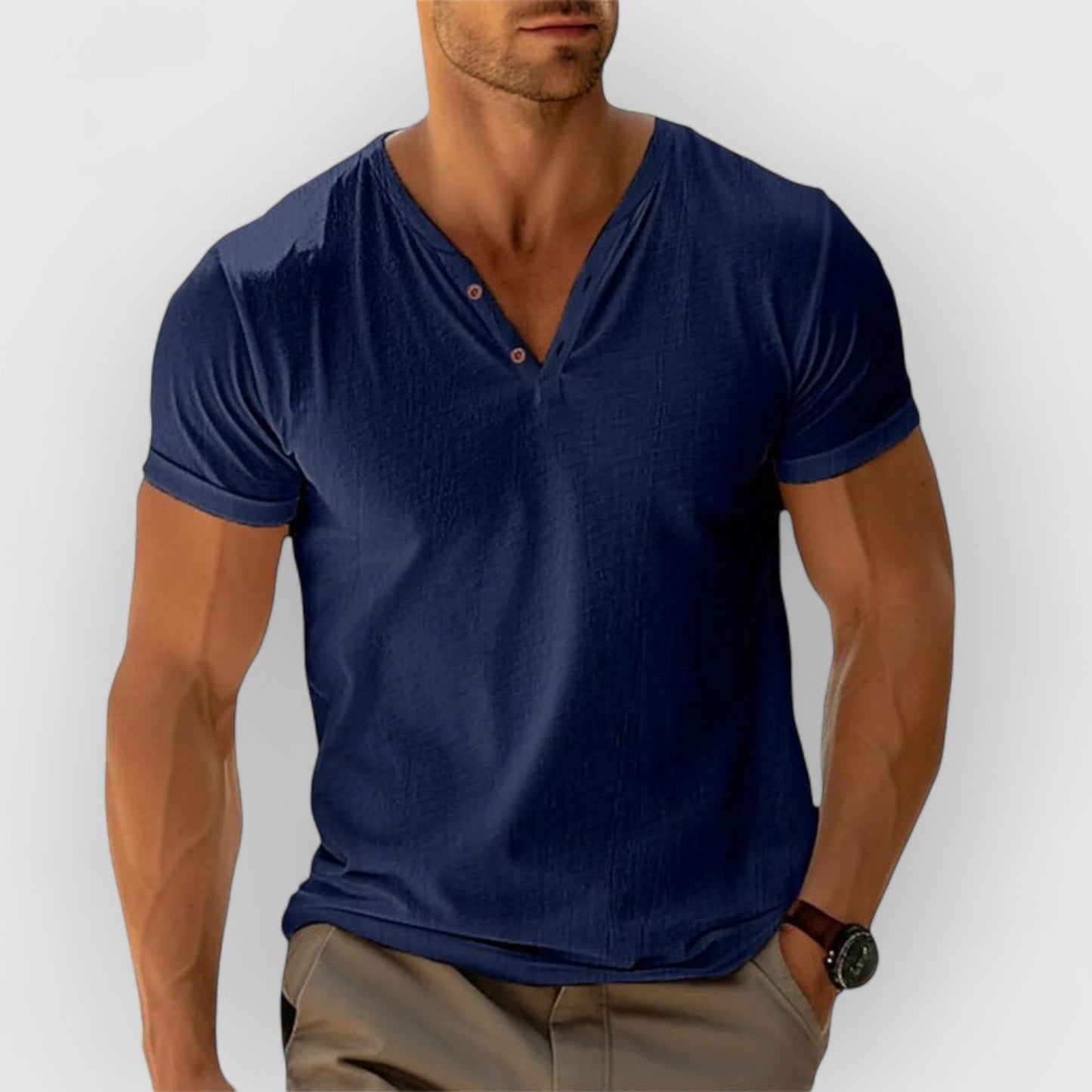 Émile™ | T-shirt en maille à boutons pour homme