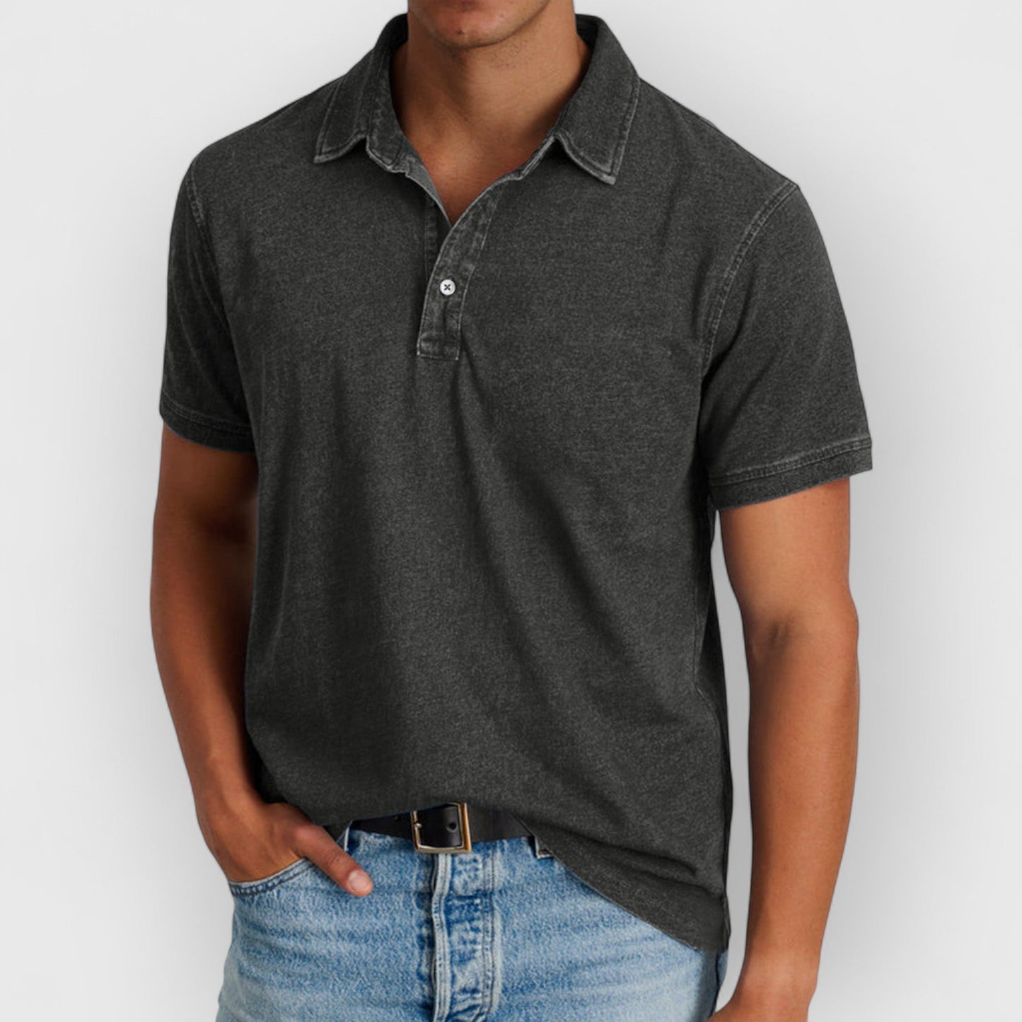 Ismaël™ | Polo en coton lavé avec col classique