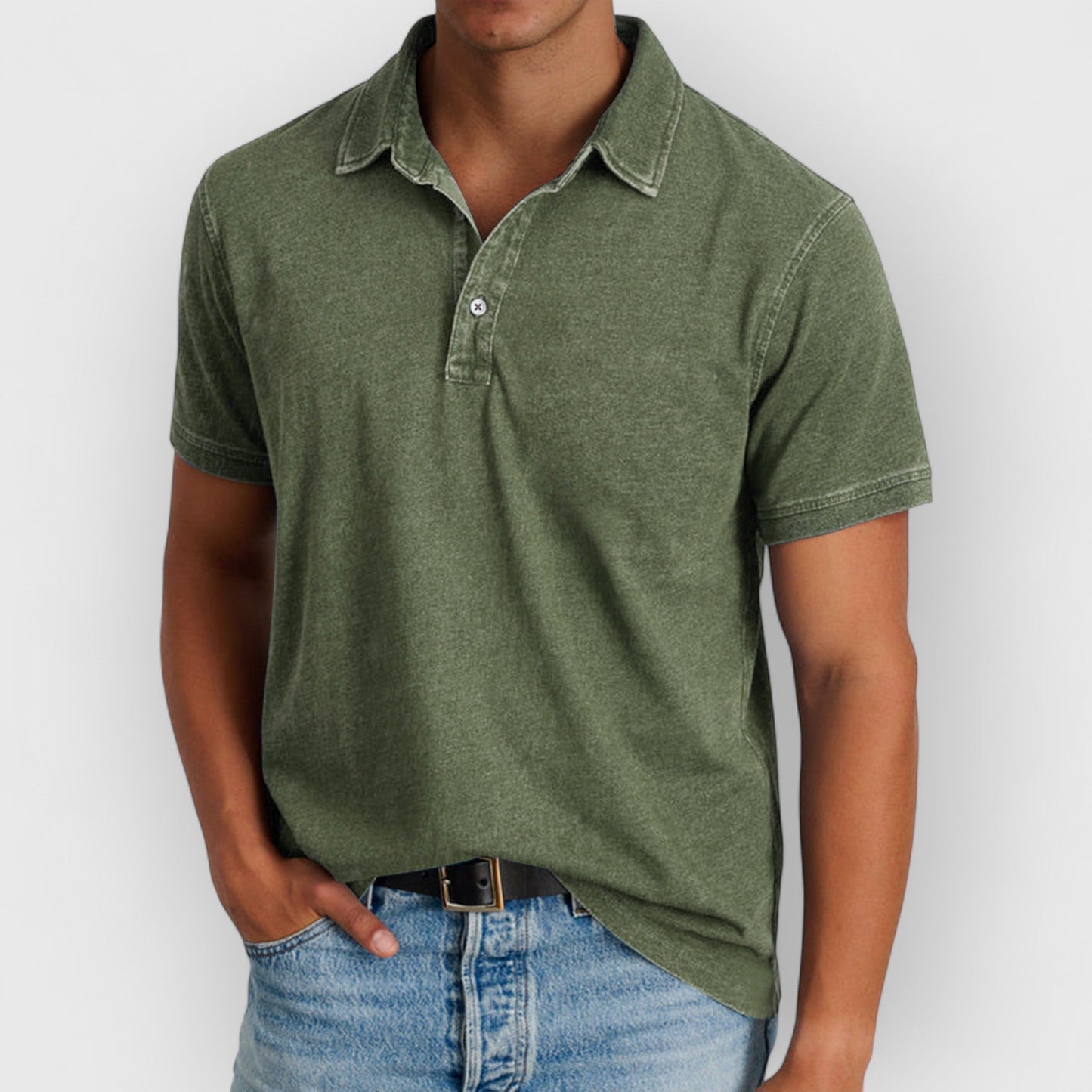 Ismaël™ | Polo en coton lavé avec col classique