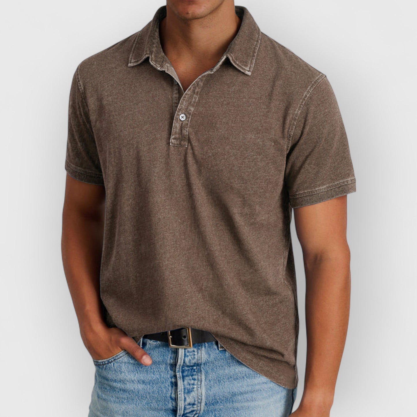 Ismaël™ | Polo en coton lavé avec col classique