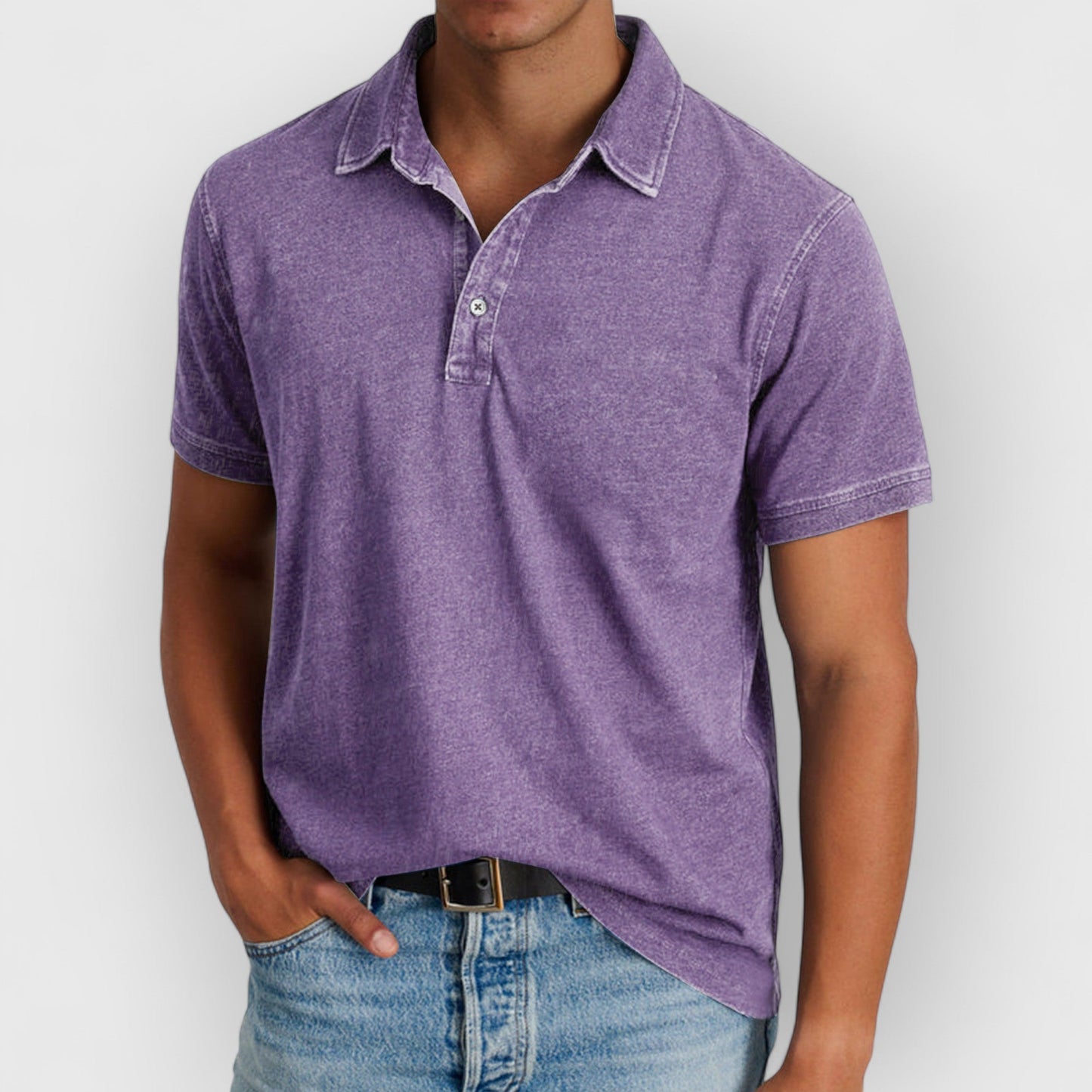 Ismaël™ | Polo en coton lavé avec col classique