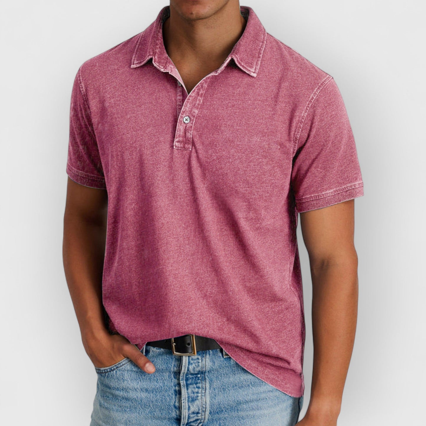 Ismaël™ | Polo en coton lavé avec col classique