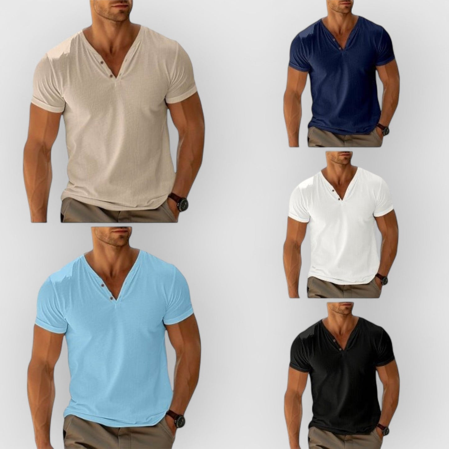 Émile™ | T-shirt en maille à boutons pour homme