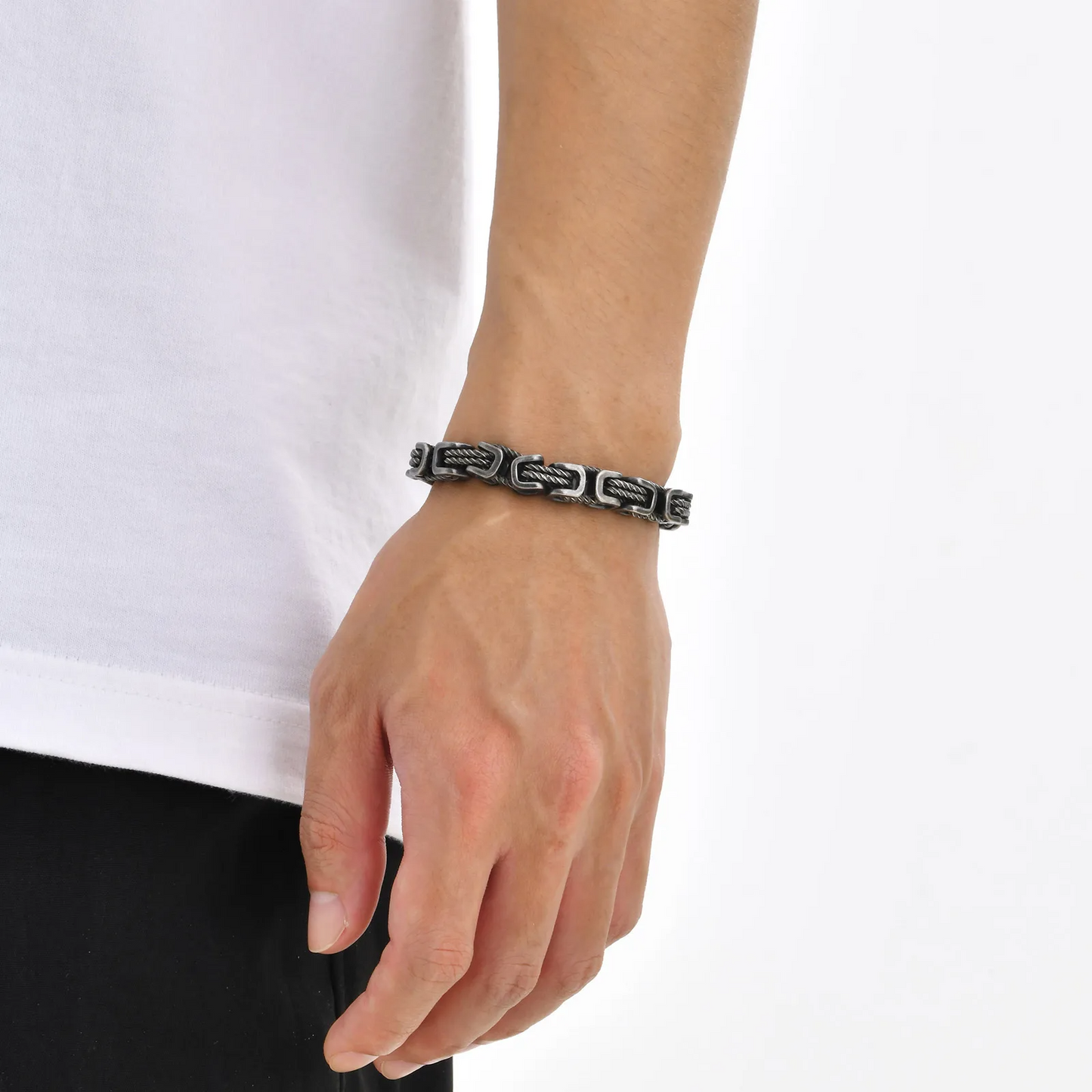 Noé™ | Bracelet tressé en acier poli