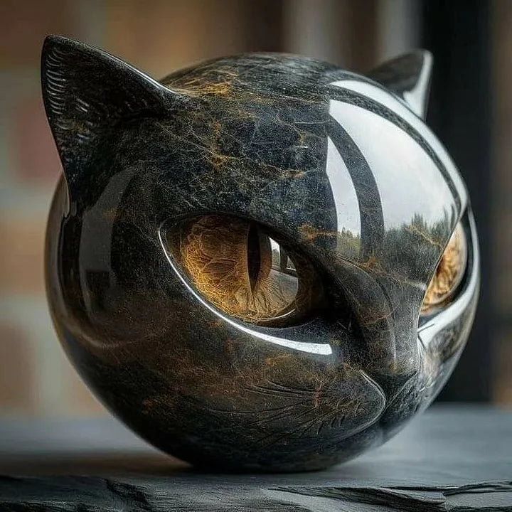 Noa™ | Escultura Felina Mística en Mármol-Estilo