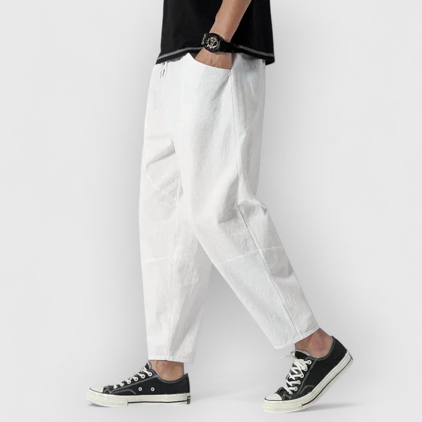 Noé™ | Pantalon cropped en lin respirant pour homme