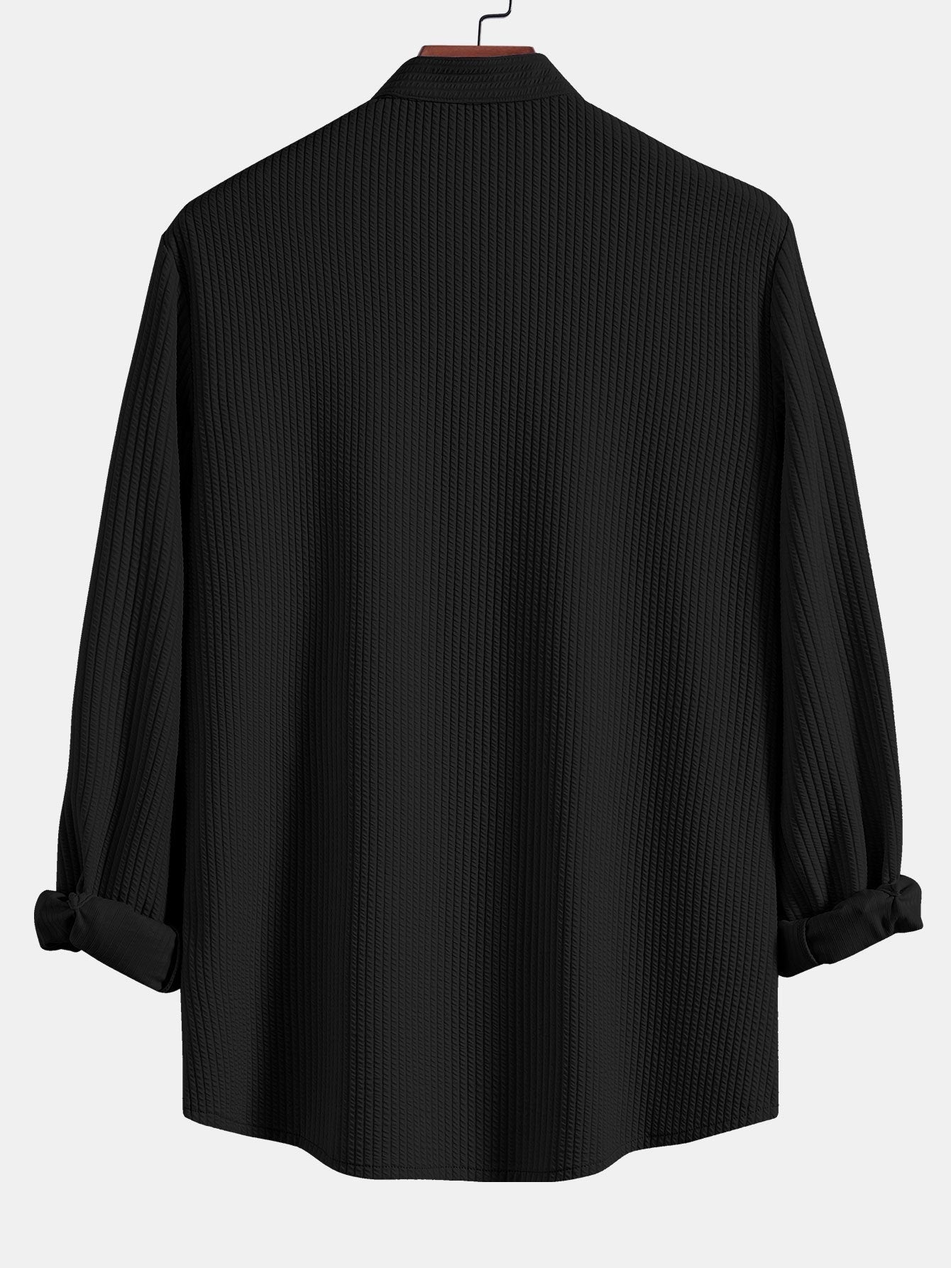 Léon™ | T-shirt à col montant côtelé et manches longues Muscle Fit
