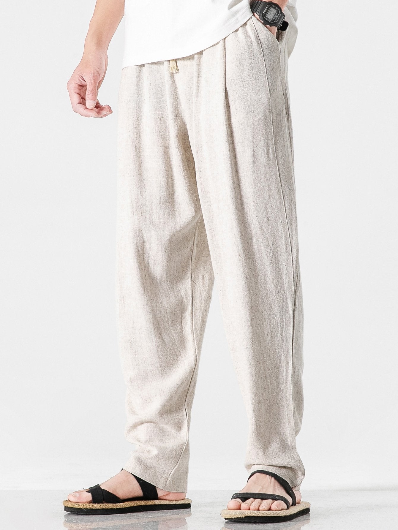 Léo™ | Pantalon Harem en Lin et Coton Relax Fit