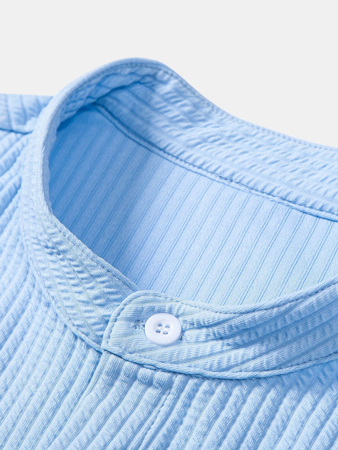 Léon™ | T-shirt à col montant côtelé et manches longues Muscle Fit