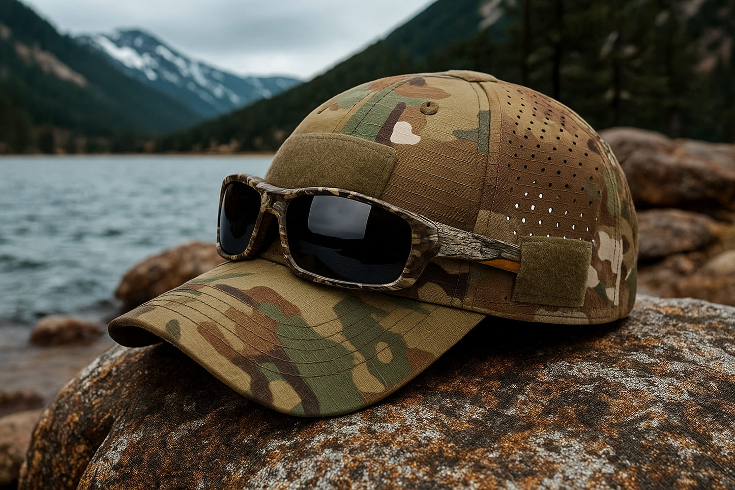 Maxence™ | Casquette camouflage avec lunettes – pratique et stylée
