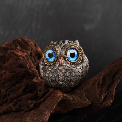 Orion™ | Escultura de Búho en Bronce con Ojos Místicos