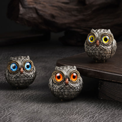 Orion™ | Escultura de Búho en Bronce con Ojos Místicos