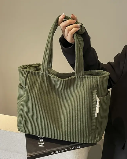 Verde Serena™ | Bolso Acanalado con Detalle de Cordón