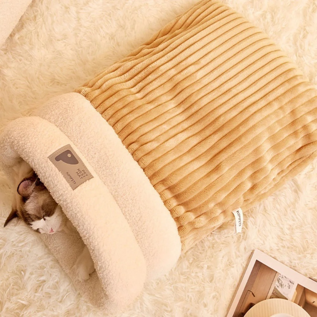 CuevaSuave™ | Saco de Descanso Aterciopelado para Gatos