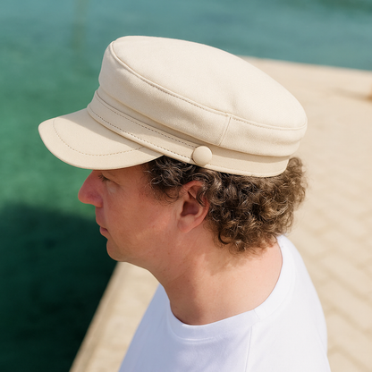 BarónMar™ | Gorra Mediterránea de Piel y Lana
