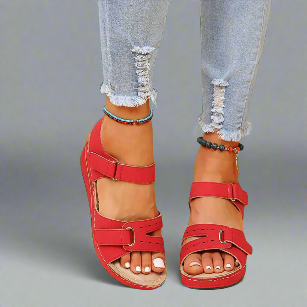 Noémie™ - Sandales orthopédiques élégantes en cuir doux