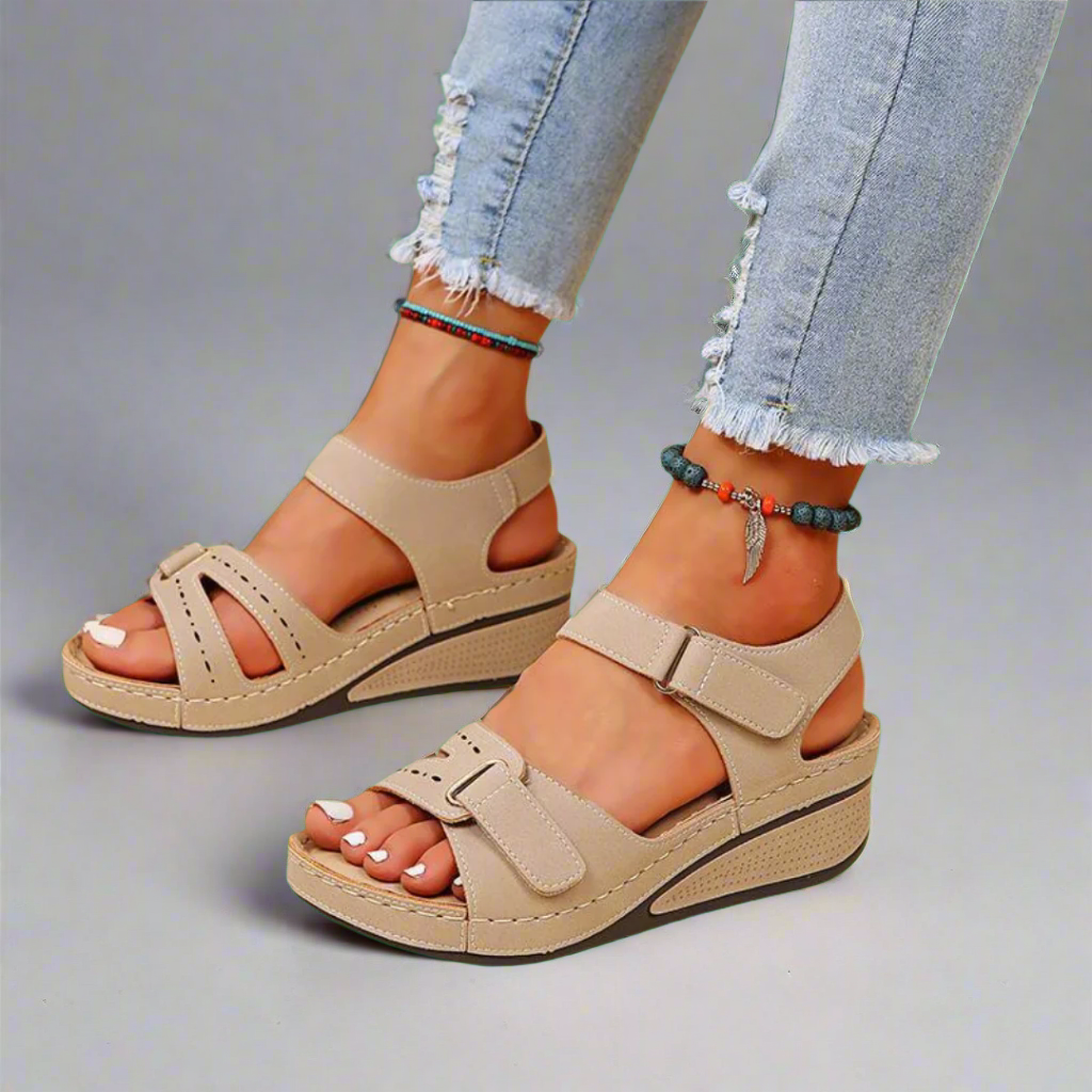 Noémie™ - Sandales orthopédiques élégantes en cuir doux