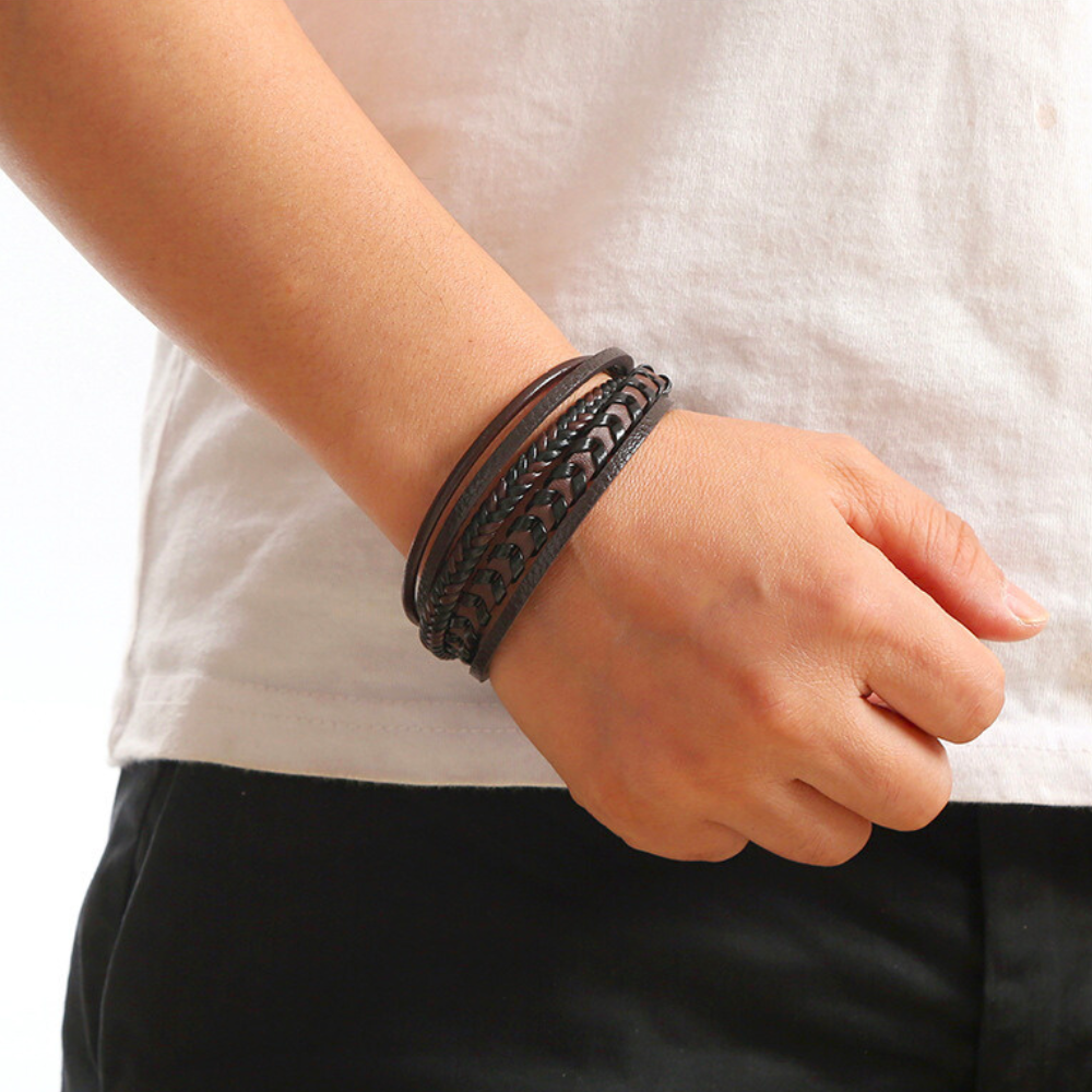 Héctor™ | Pulsera de Cuero Trenzado