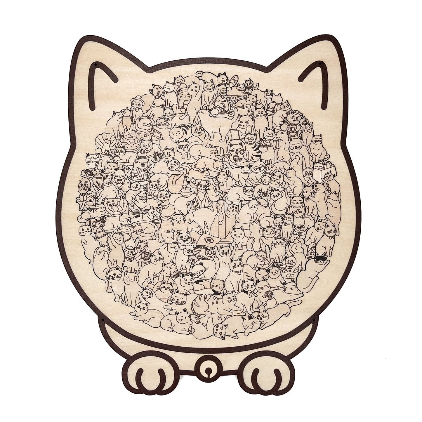 Luna™ | Rompecabezas de madera en forma de gato